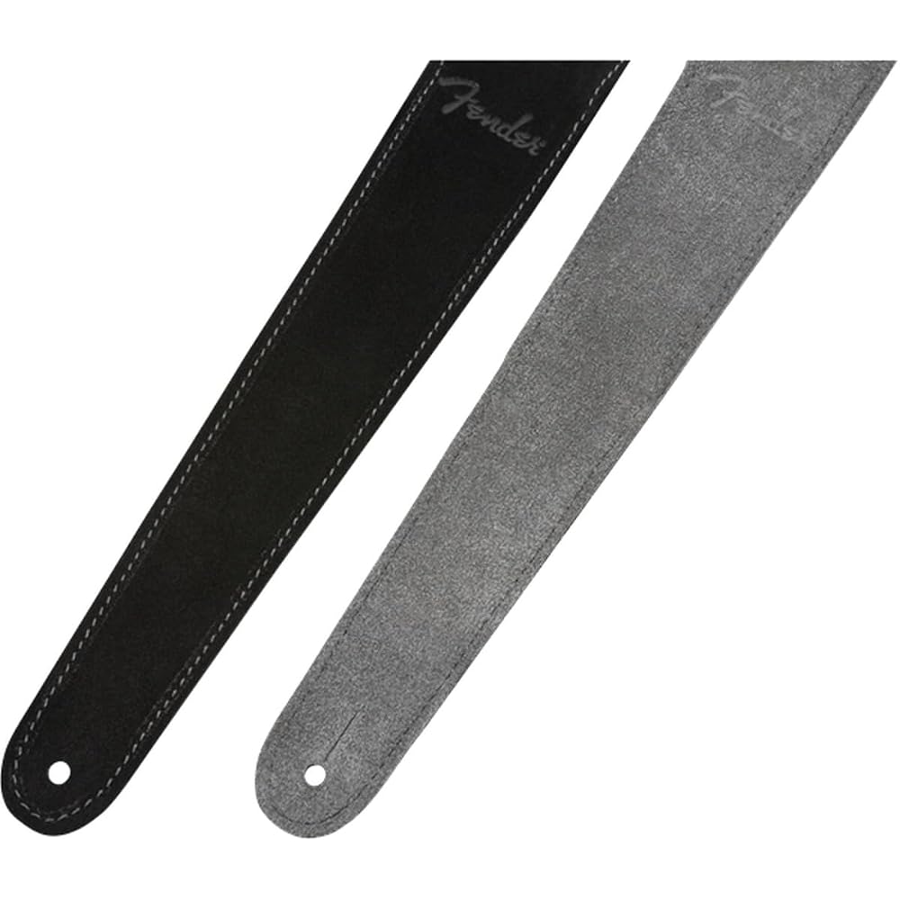 Fender Suede Strap 2 Inch Reversible Black Gray Guitar Accessory
