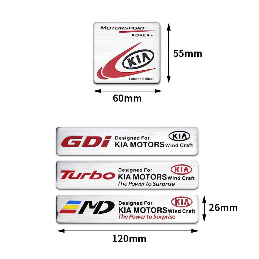 NKSI7 Aluminium Car Styling Body Door Trunk Badge Sticker Decor Auto Accessories For Kia Rio Ceed Sportage Niro Picanto Proceed Soul