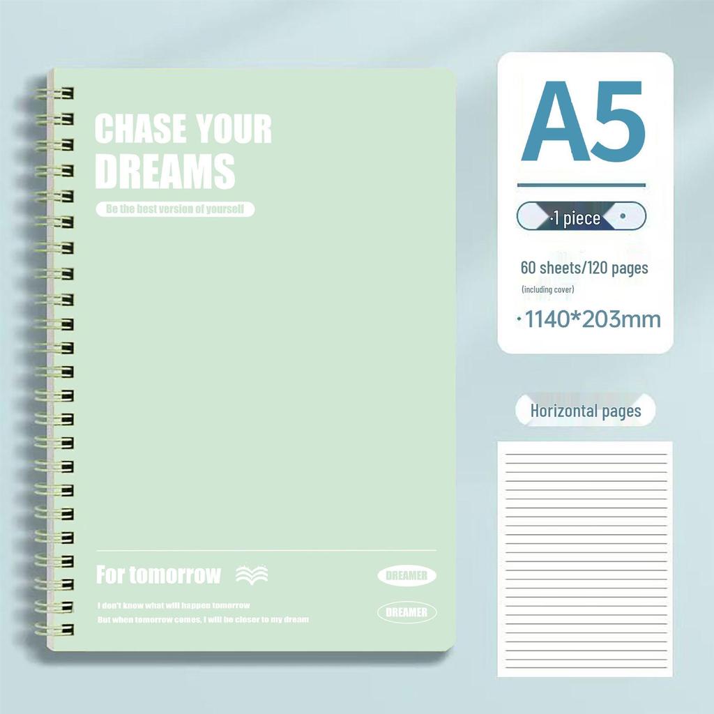 Super Thick Spiral Notebook B5, Lined, High Appearance A5, Perfect for High School Exam Prep.