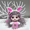 Cartoon Joint Movable Star Eye Princess Barbie Doll Keychain Exquisite Girl Toy Bag Pendant