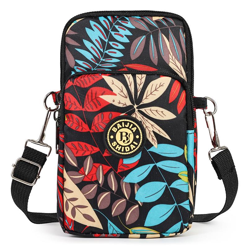 Women's Crossbody Nylon Mini Handbag - Mobile Phone & Coin Purse