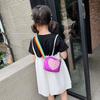 Women Girls Love Heart Handbag Kids Bag Messenger Shoulder Bag Rainbow Shoulder Strap Crossbody Bag