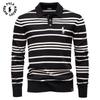 Polo Ralph Lauren 2025 Autumn/Winter Embroidery New Large Collar Men's Striped Sweater Polo Collar Knitted Sweater Men