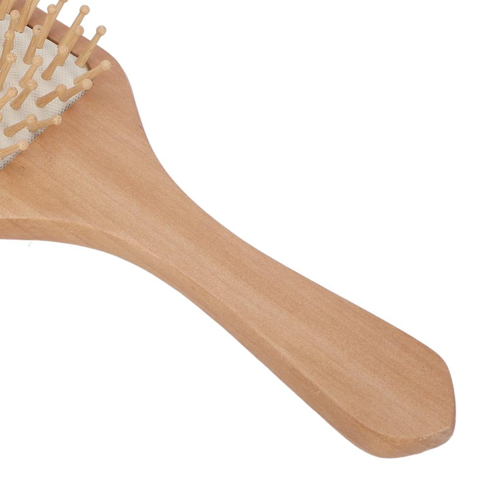 Bamboo Bristles Detangling Paddle Brush Ergonomic Handle Scalp Massage Brush Blow Drying