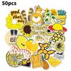 50pcs Cute Waterproof Yellow Orange Stickers For Water Bottle Trunk Journaling