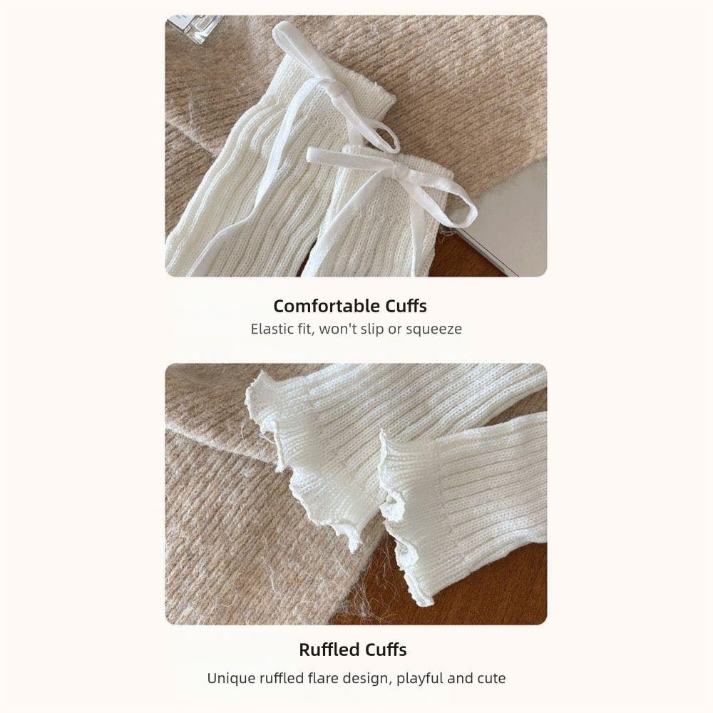 Elastic Foot Cover Knitted Lolita Style Socks Korean Style Kids Lace Leg Warmers  Winter Season