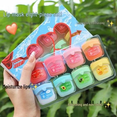 Feuchtigkeitsspendendes Lippenbalsam-Set: Feuchtigkeitsspendende Lippenmaske für Männer & Frauen, Reduziert Lippenfältchen, Enthält Lippenöl & Gloss