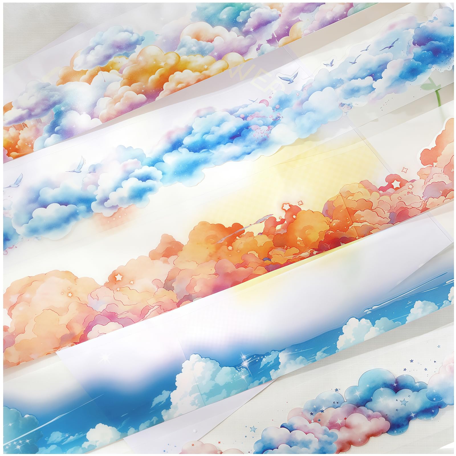 

Frekyar Малярный скотч Большая емкость 6 узоров облаков и звезд Идеально подходит для и рулон, Ассортимент, (Пушистые облака), Коллажи, Планировщики, Декорирование.