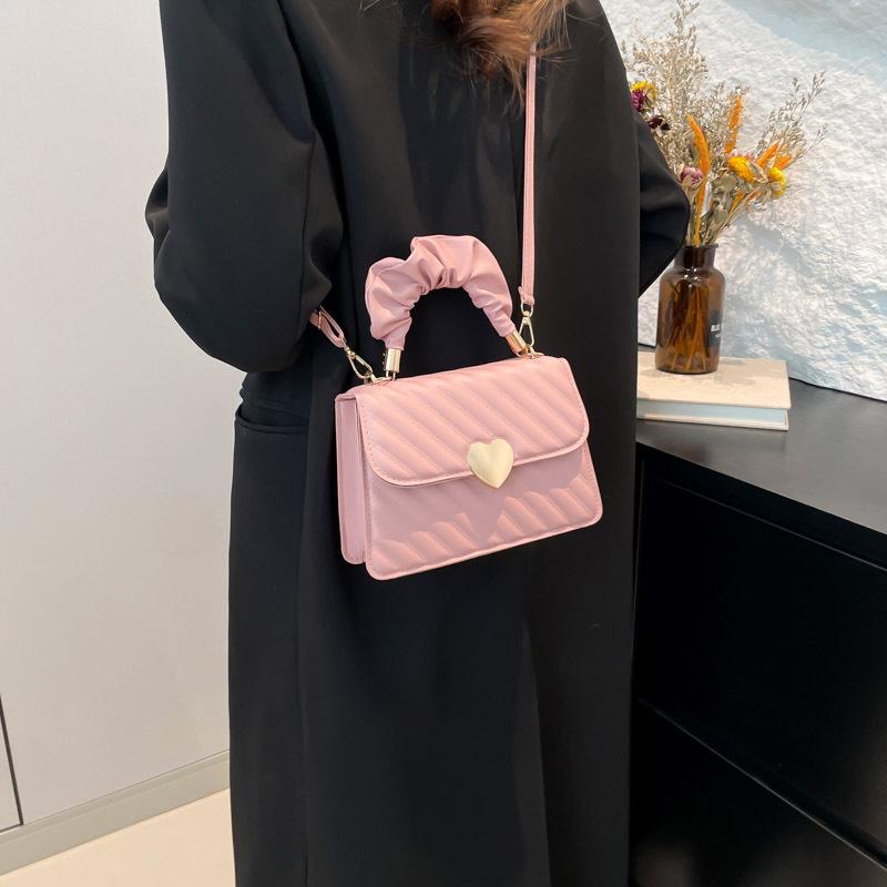 Delikatna plisowana torebka w stylu koreańskim: Wiosna 2024 Wszechstronna Mała Kwadratowa Torebka Matka-Dziecko