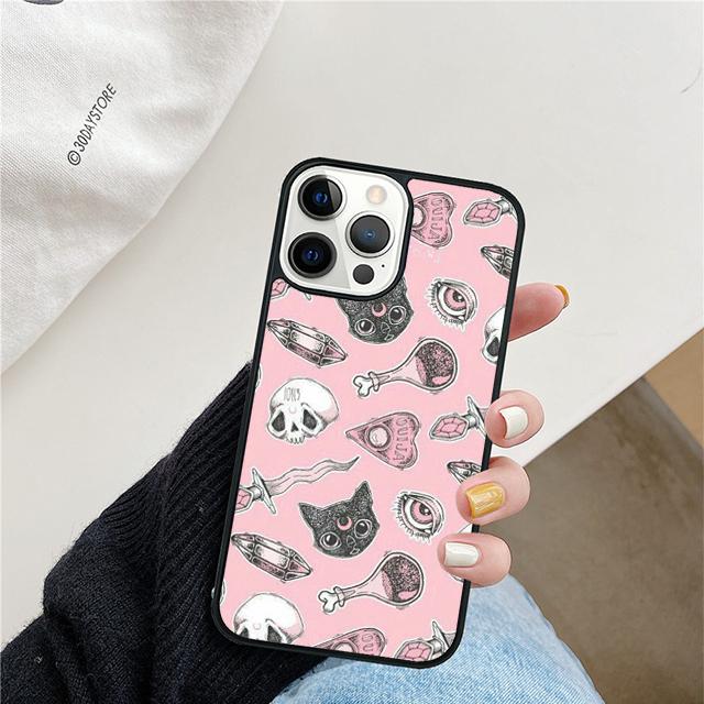 Girly Pastel Witch Goth Phone Case For iPhone 17 Air 15 16 Cover 11 13 14 Pro Max 12 Plus Max Fundas