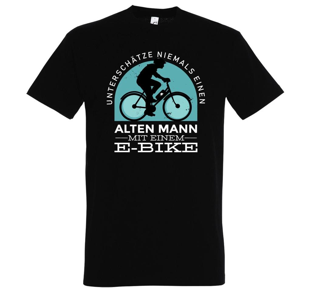 Youth Designz old man with e-bike men's T-Shirt with print funny saying fun