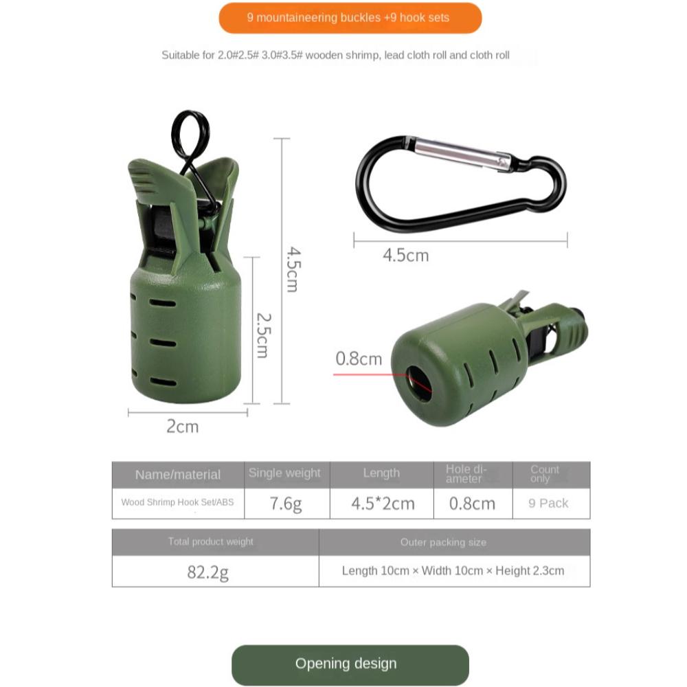 9pcs Kits Durable With Carabiner Squid Jig cover Fishing Tackle Bait Protector Cuttlefish Umbrella Lure Cap