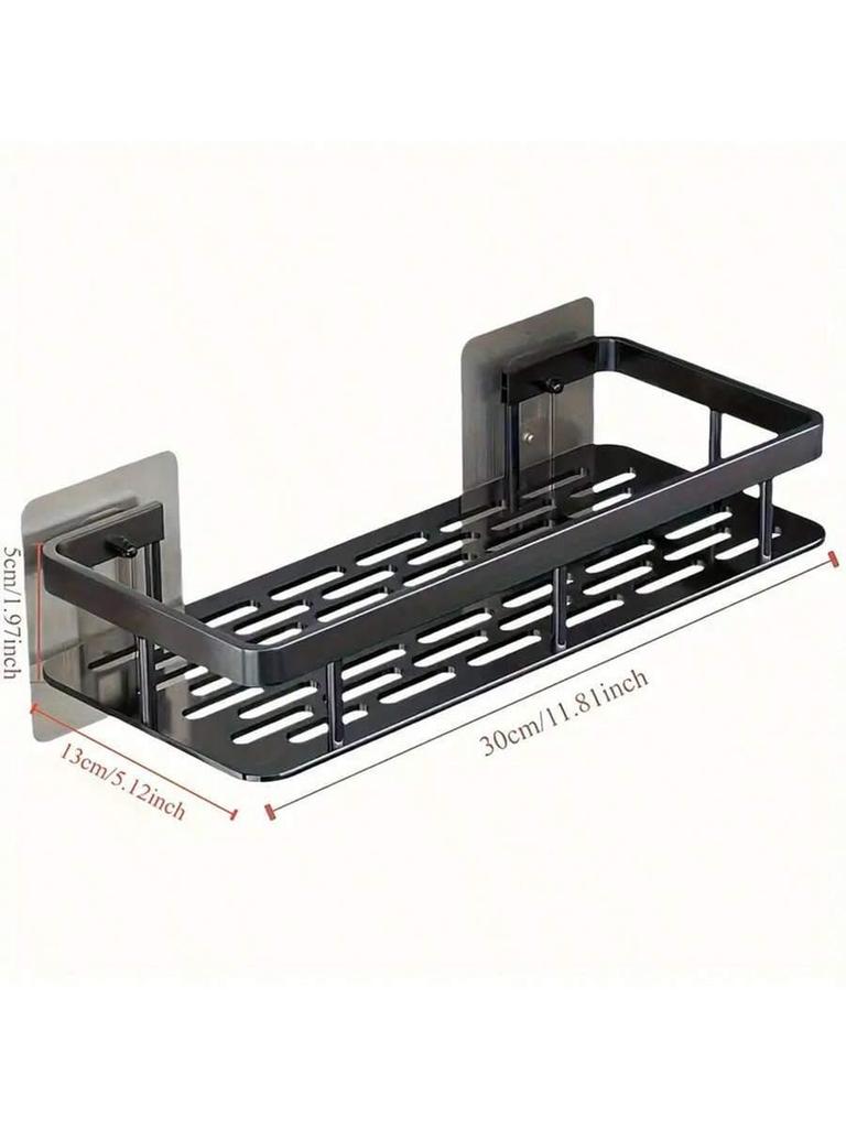 Large-Capacity No-Drill Wall-Mounted Organizer Rack for Bathroom or Kitchen, Space-Saving and Easy-to-Install Durable Storage Solution.