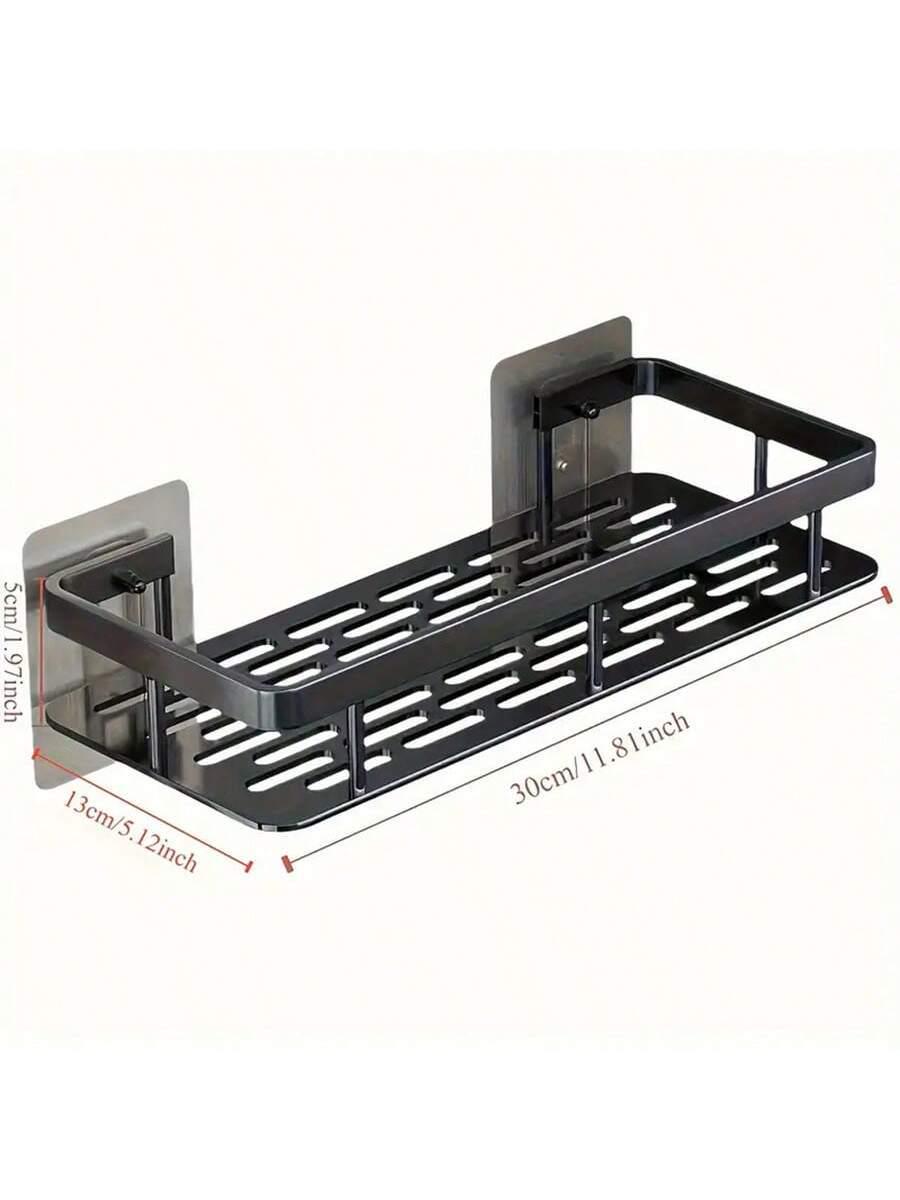 

Large-Capacity No-Drill Wall-Mounted Organizer Rack for Bathroom or Kitchen, Space-Saving and Easy-to-Install Durable Storage Solution.