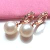 Exquisite Russian 585 Purple Gold Fashion Exquisite Pearl Women'S Shiny Ear Buckle Rose Gold Bead Earrings