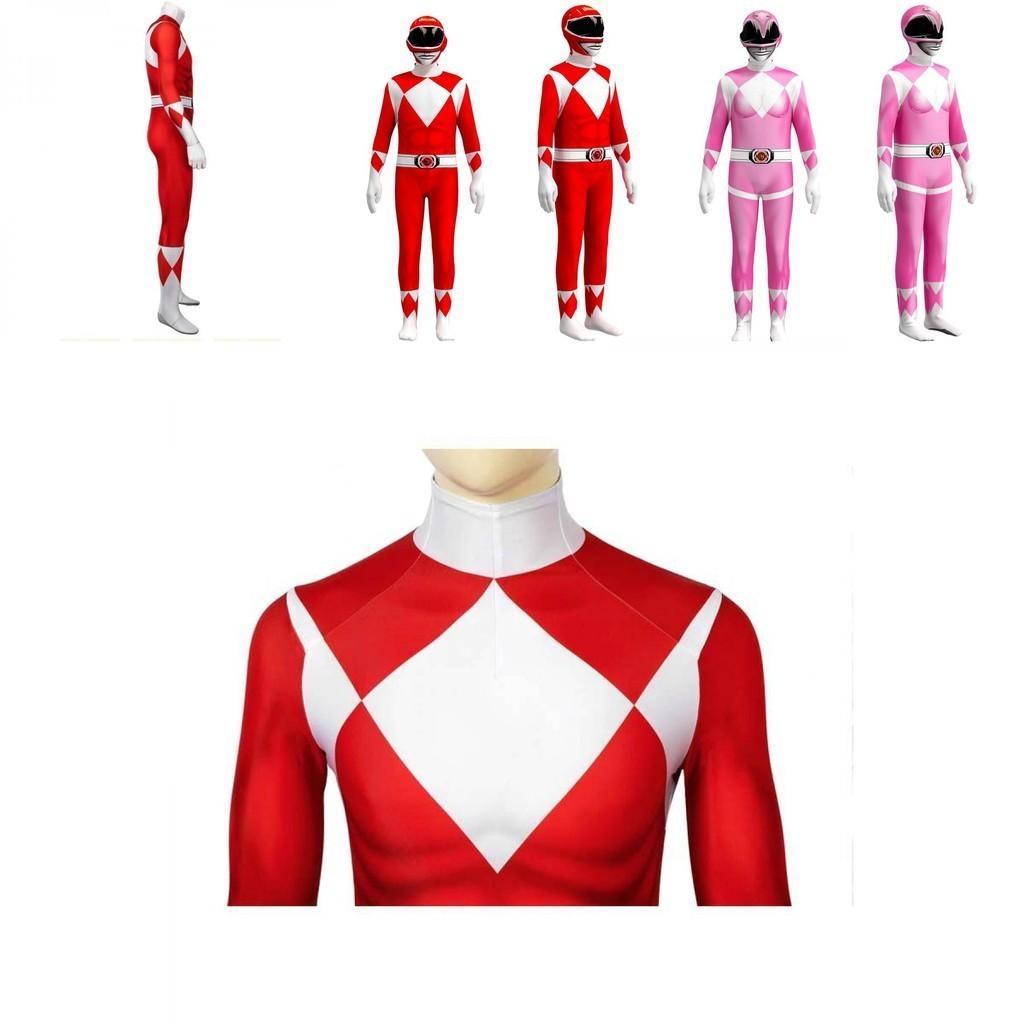 Kostium Power Rangers dla Dzieci i Dorosłych Cosplay Przebranie Imprezowe Superbohater Kombinezon