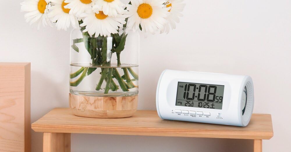 Seiko Clock Digital Alarm Table Loud PYXIS 81 X 138 X 99 NR540W Clock, Clock, Sound, White, RAIDEN, Mm,