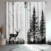 Retro Forest-themed Printed Curtains   Lamp Post Bag Curtains 42*84   Bedroom and Living Room   Home Decoration   Room Decoration