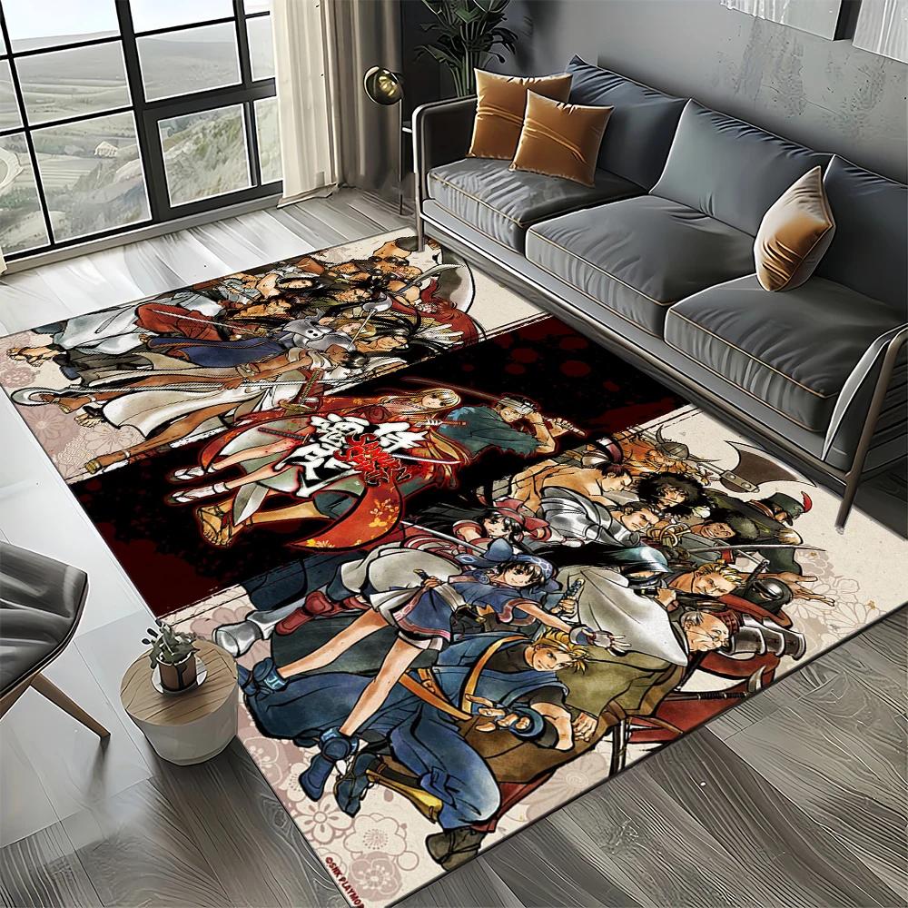 2025 New Style Game Samurai Spirits Shodown Haohmaru Cartoon Carpet Rug for Living Room Bedroom Home Sofa Decoration,Non-slip