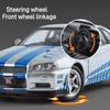 2024 Nou 1:Mașină la scară 24 Nissan Skyline GTR-R34 Model de vehicul din aliaj din metal turnat sub presiune Fast Furious de colecție Cadouri de jucărie pentru aniversare pentru copii