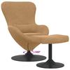 Egg Chair with Footstool Brown Velvet
