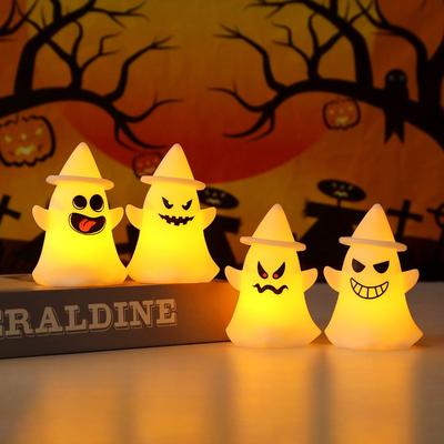 9.7cm/3.82in Halloween Pumpkin Lamp Mischief Maker Night Light Ghost Creative Model Gifts Luminous Toys Bedroom Party Decoration