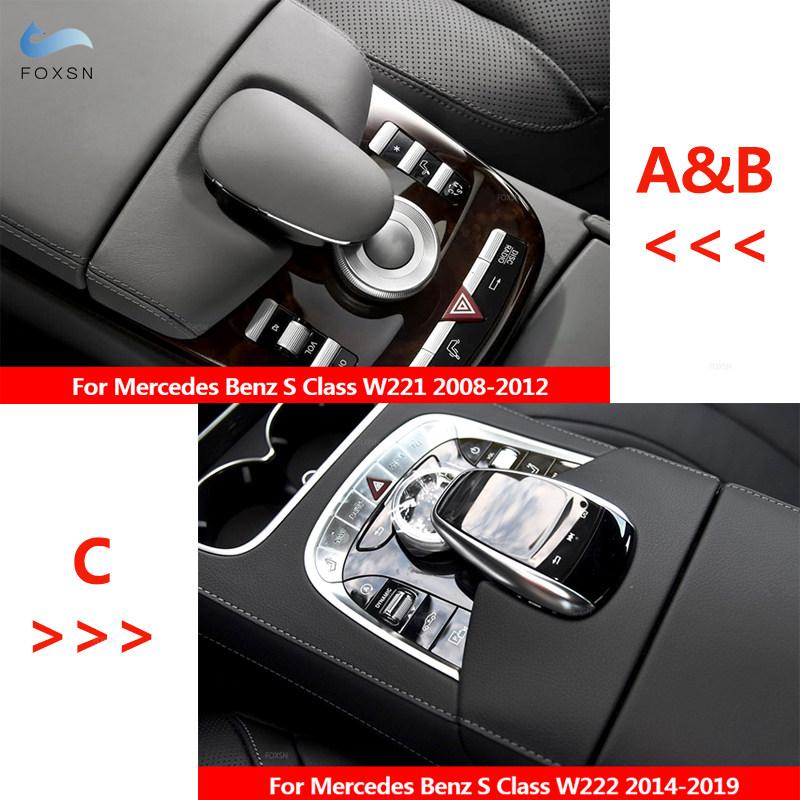 Accoudoir de Console de voiture pour Mercedes Benz classe S W221 W222, couvercle de téléphone, garniture de cadran, intérieur en Fiber de carbone