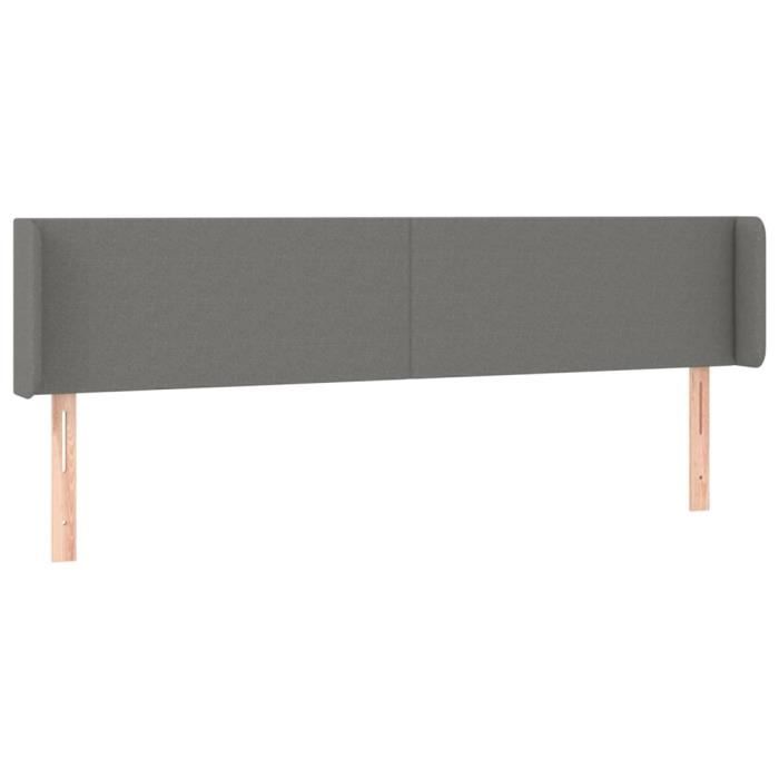VidaXL Headboard with Ears Dark Grey 163x16x78-88 Cm Fabric3118495