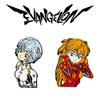 Eva Evangelion Pin Badge Featuring Asuka And Rei Perfect For Fans!