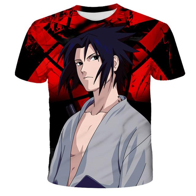 Kreslené chlapecké tričko pro léto Muži Naruto 3D tisk Trička s krátkým rukávem Dětské oblečení Topy