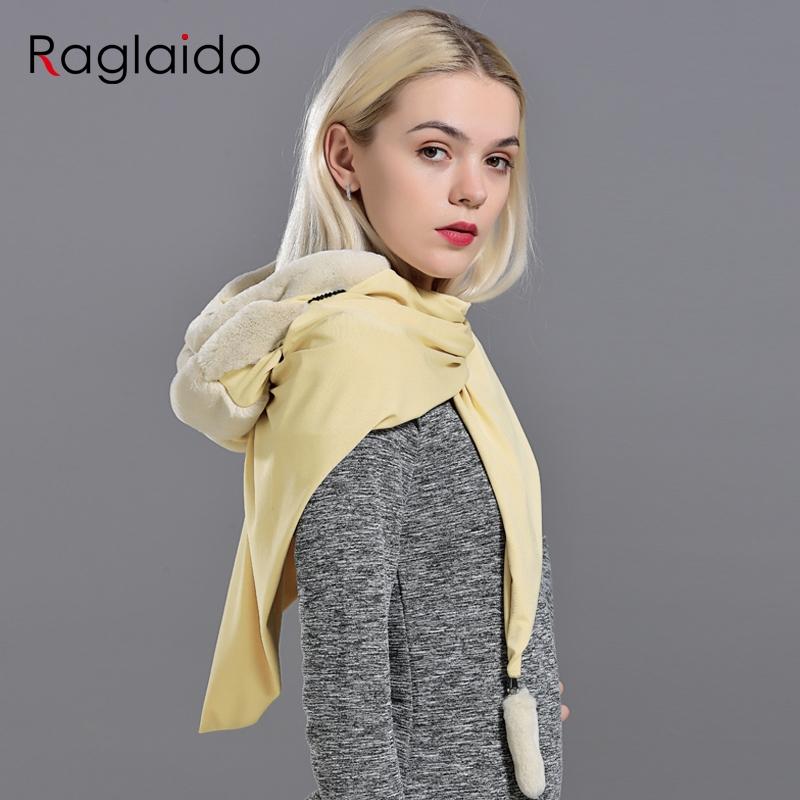 Real Rex Rabbit Fur Hood Hats Genuine Natural Fur Female a Winter Hat Fur Warm Fluffy Hood with Fabric Lining