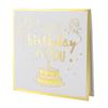 Birthday Card Cake Fireworks Stars Balloons 3D Birthday Greeting Card with Light Music Envelope for DIY Present Gold