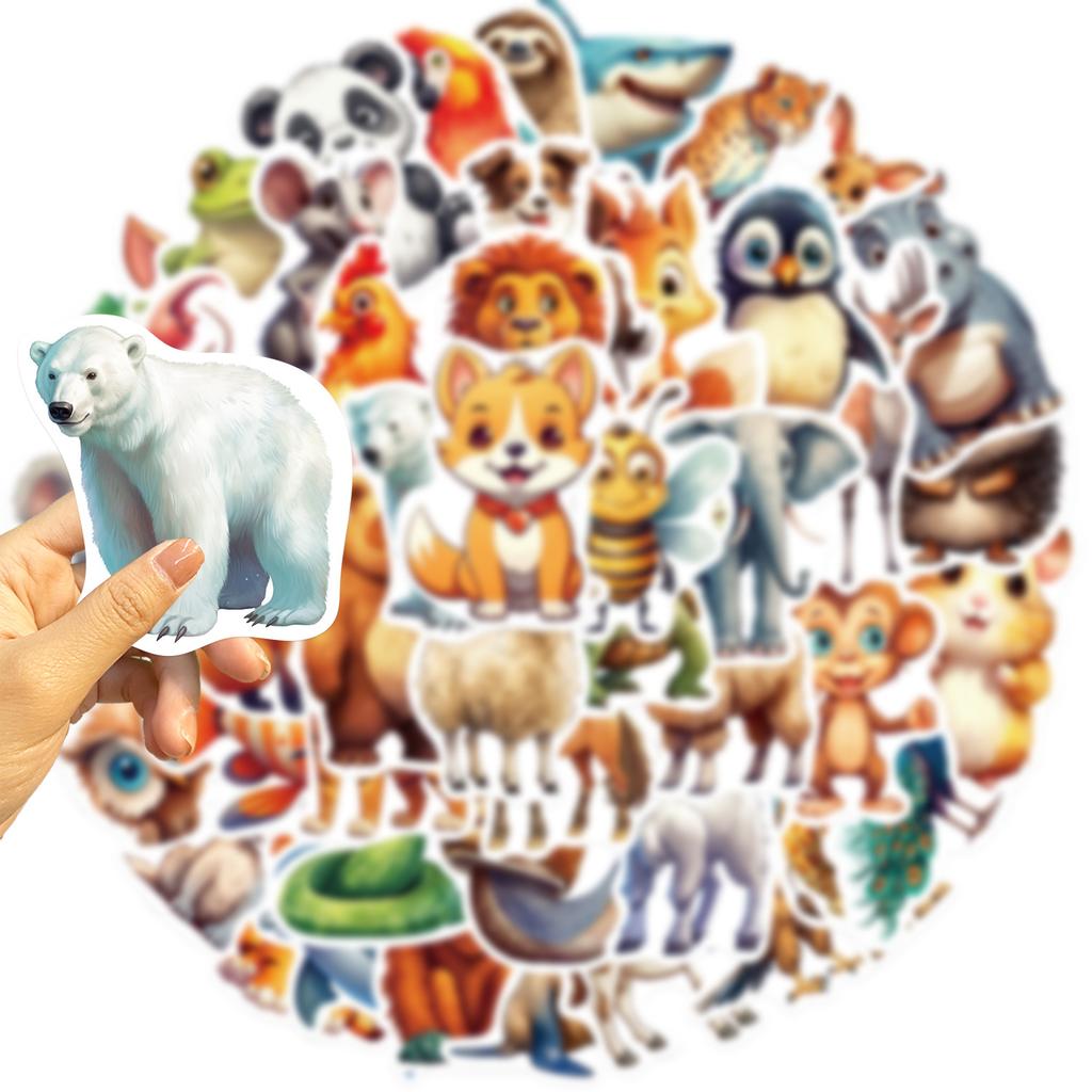 50 Colorful Animal Graffiti Stickers Personalized Decoration Guitar Laptop Suitcase DIY Waterproof