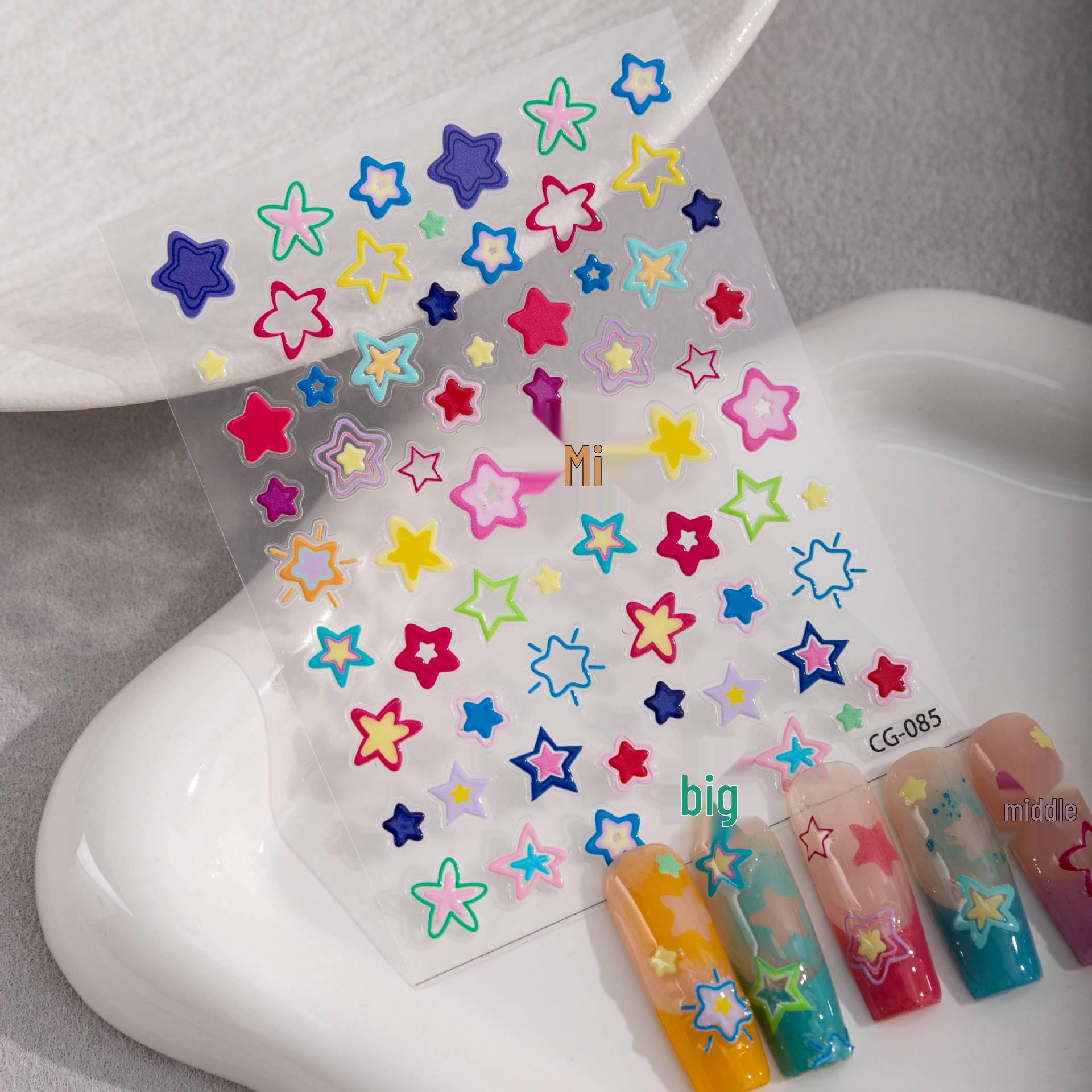 Cyansea Y2K Star Jelly Nail & Planner Stickers CG-085