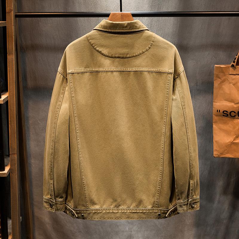 Herren Oversized Relaxed Fit Jeansjacke für Frühling/Herbst Übergröße Schlichte Reversjacke für kräftigere Figuren