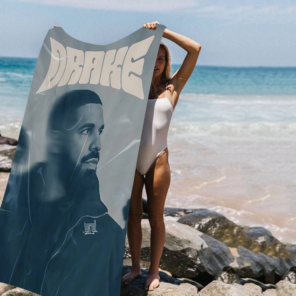 Coperta in Microfibra Bianca Nera Drake Asciugatura Rapida Asciugamani da Spiaggia Stampa Oversize Super Assorbente Coperta Asciugamano da Piscina