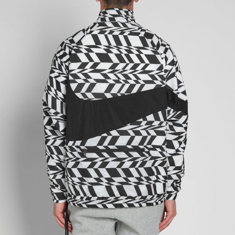 Nike Big Logo Stand Collar Pullover Woven Jacket Unisex Jacket Black White AO0862-100