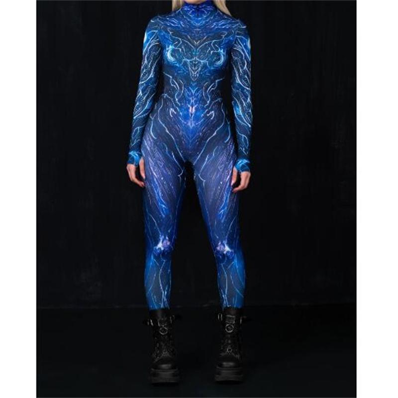 

Женский комбинезон Zentai в стиле стимпанк с принтом, длинный рукав, комбинезон на Хэллоуин, карнавал, вечеринка, косплей, костюмы роботов, Morphsuit 4XL&Carnival