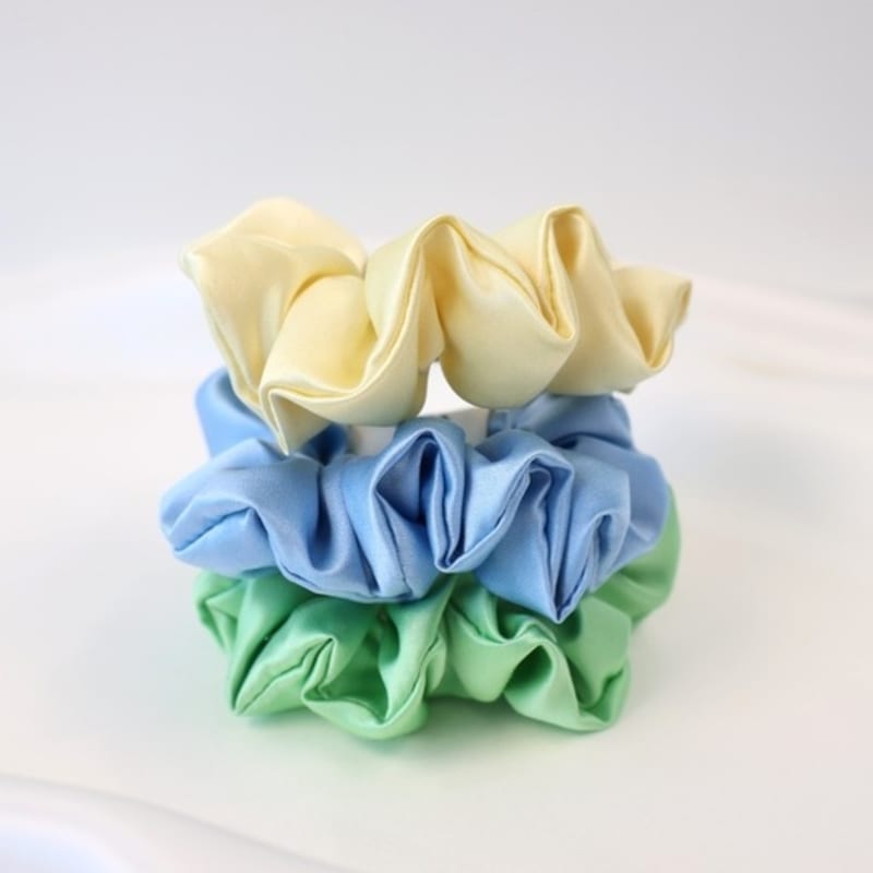 VILLA DE SILK Baby scrunchie 3set (Cream/Baby Blue/Mint)
