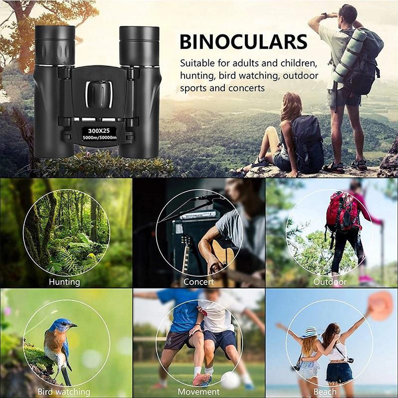 Powerful Binocular Long Range Telescope Hd Zoom Portable Professional Folding Low Light Night Vision Monocular 4k For Tourism Outdoor Tools