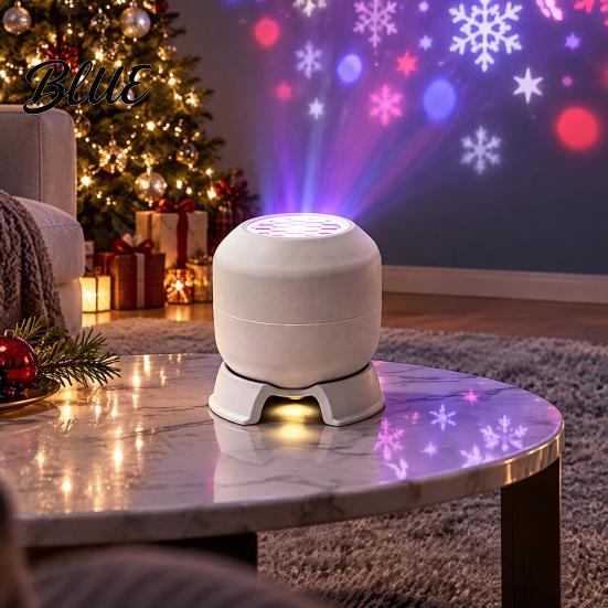 Snowflake Pattern Projector Christmas Light Dynamic Rotating Indoor Projection Lamp with Party Decorations Reindeer Snowman for Ceiling Wall Holiday