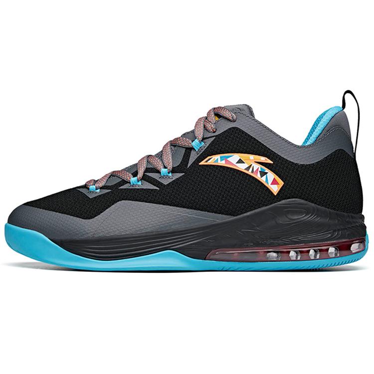 

New Anta Divine Shield Cushioning Anti Slip Wear Resistant Breathability Low Top Basketball Shoes Men s Gray Black Blue 912121102S-1 44.5