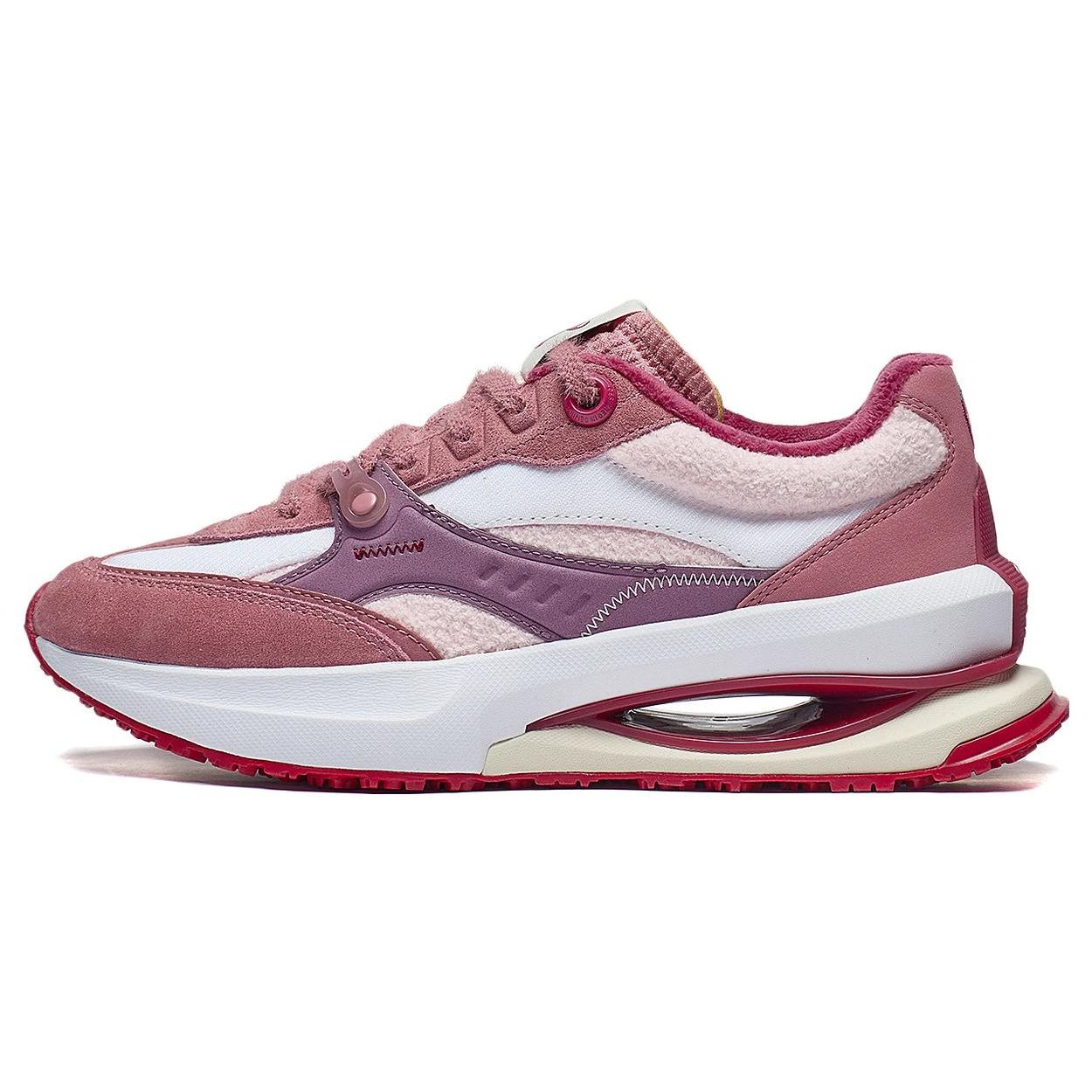 Li-Ning × Disney Pixar 92 SHADOW Lots-o -Huggin Bear Women Low Top Casual Shoes Pink Fur Lined AGCT250-2 37.5