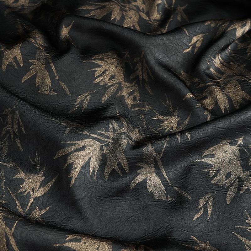 Chinese Style Bamboo Pattern Bronze Satin Brocade Fabric Imitation Acetic Acid Fabric For Diy Sewing Dress Cheongsam Hanfu