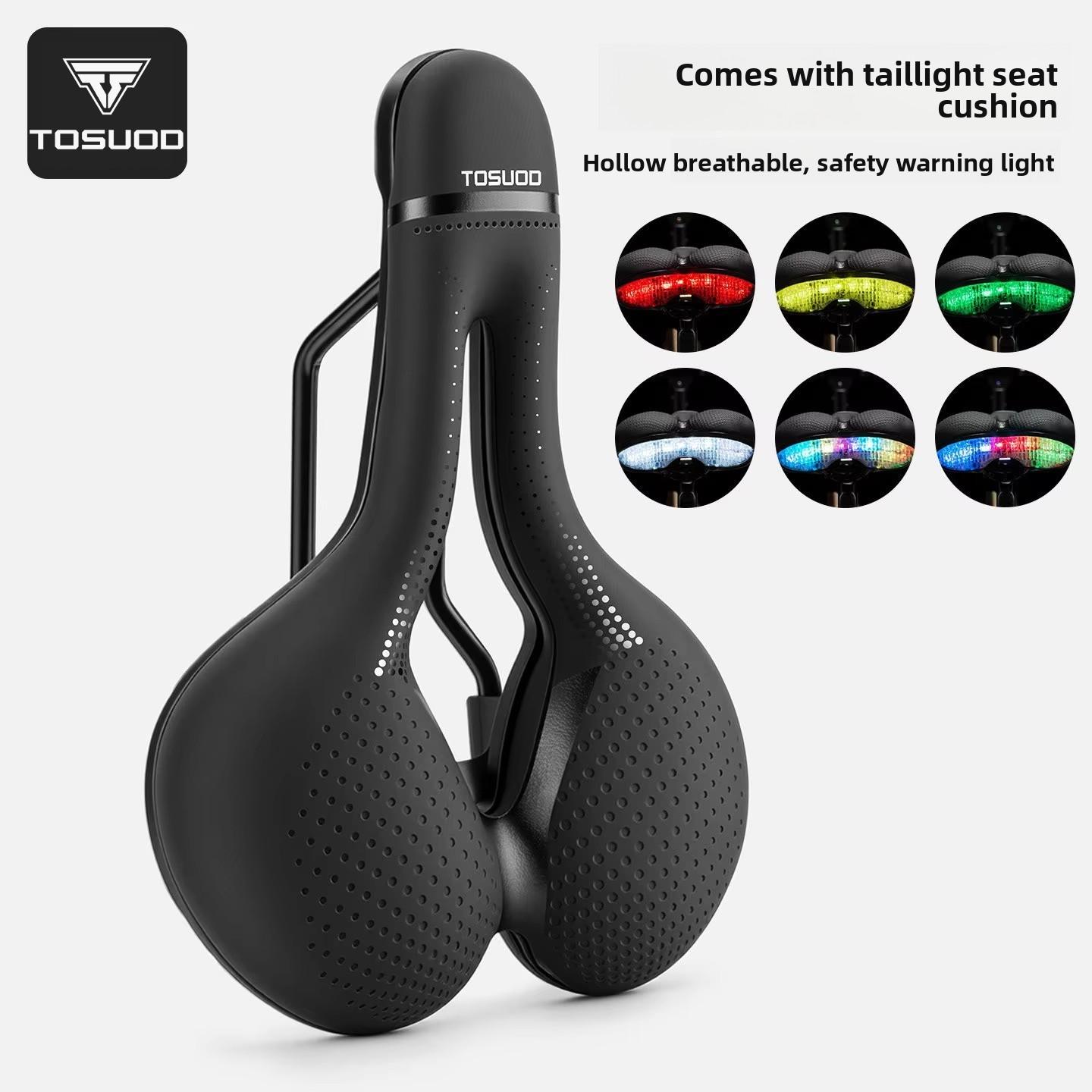 TOSUOD Polyurethane Bicycle Cushion Shock Absorbing Super Soft Self-contained Taillight Mountain Road Bike Lightweight Universal Polyurethane