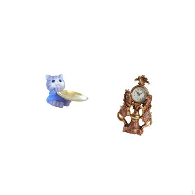 Modern Cat Horse Resin Statue Tray And Clock Figurine Home Decor Sculpture for Dining Table Living