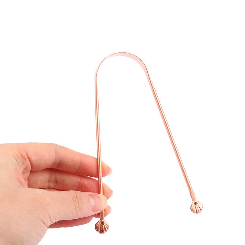 

Red Copper Tongue Scraper Cleaner Metal Cleaning Scraper For Men/Women Tongue Toothbrush