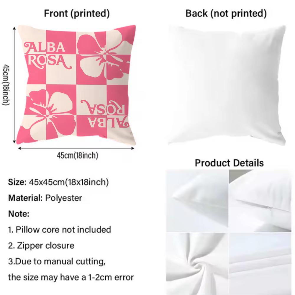Alba Rosa Cushion Cover Premium Comfort Reversible Pillow Cove -Two in One Design for Any Room & Car Interior