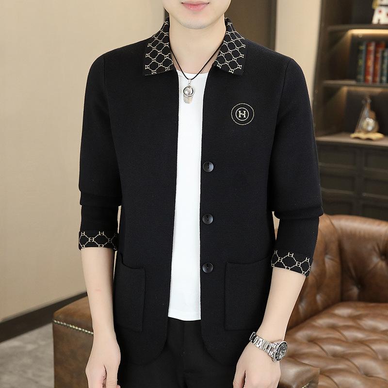 

Популярный вязаный кардиган мужское свободное пальто ins трендовая верхняя одежда свитер универсальный мужской топ XXXXL