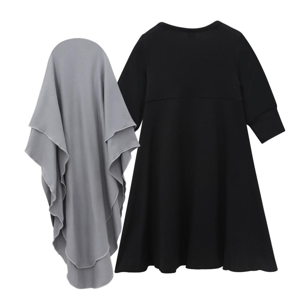 Müslüman İslam Bebek Kızların Ramazan Abaya Başörtüsü Tam Boy Robe Burka Maxi Küçük Çocuklar/Yürümeye Başlayan Kız Bebek Elbiseleri